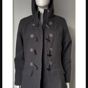 Merrell Charcoal Toggle Trench Coat Size Small Petite